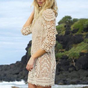 Lace Cover Up Crochet Bikini Swimsuit Dress